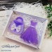 Набор мыла "Платье с сумкой" - фиолетовый в подарочной коробке