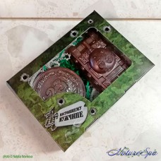 Набор мыла "Танк и медаль с 23 февраля" в подарочной коробке