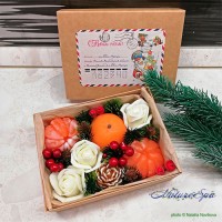NatureSpa набор сувенирного мыла "Коробка Новогодняя" - №1 NatureSpa набор сувенирного мыла "Коробка Новогодняя" - №1