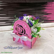 ЮМыло "Букет первоцветов" в розовом ящике