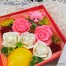 Набор мыла "Коробка Роз с мишкой и лимоном"
