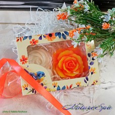 Набор мыла "Роза и 2 завитка" в подарочной коробке