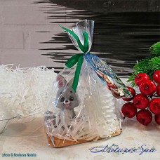 ЮНабор мыла "Ёлка 3D белая и Зайчик" в подарочном пакете