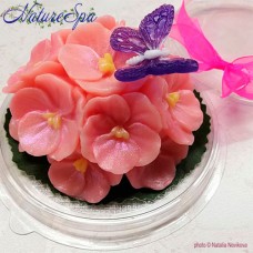 Мыло "Букетик орхидей" розовый в прозрачном куполе