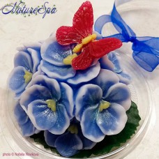 ЮМыло "Букетик орхидей" голубой в прозрачном куполе